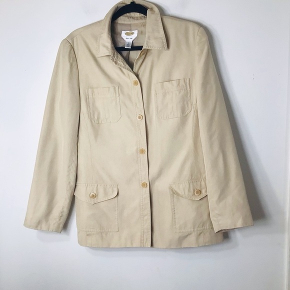 Talbots silk jacket women 10 tan - Picture 1 of 9